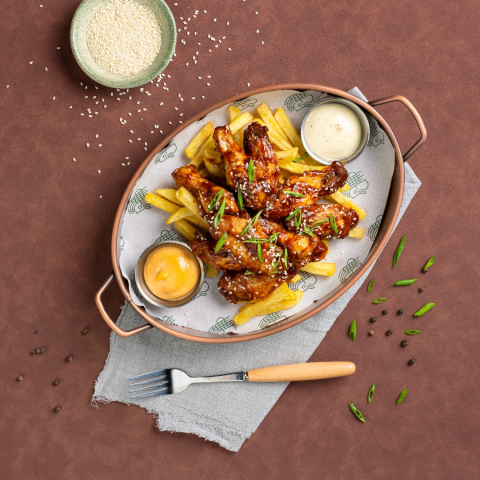 Bbq Soslu Acılı Toyuq Qanadları