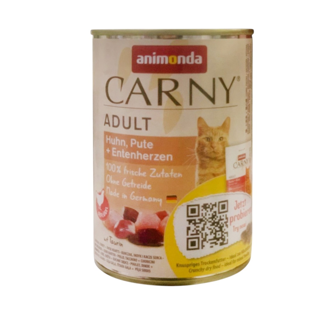 Animonda Carny Adult – Toyuq & Hinduşka Ürəyi (400 qr)