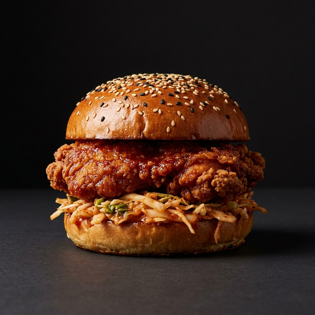 Crispy Korean Gochujang Burger