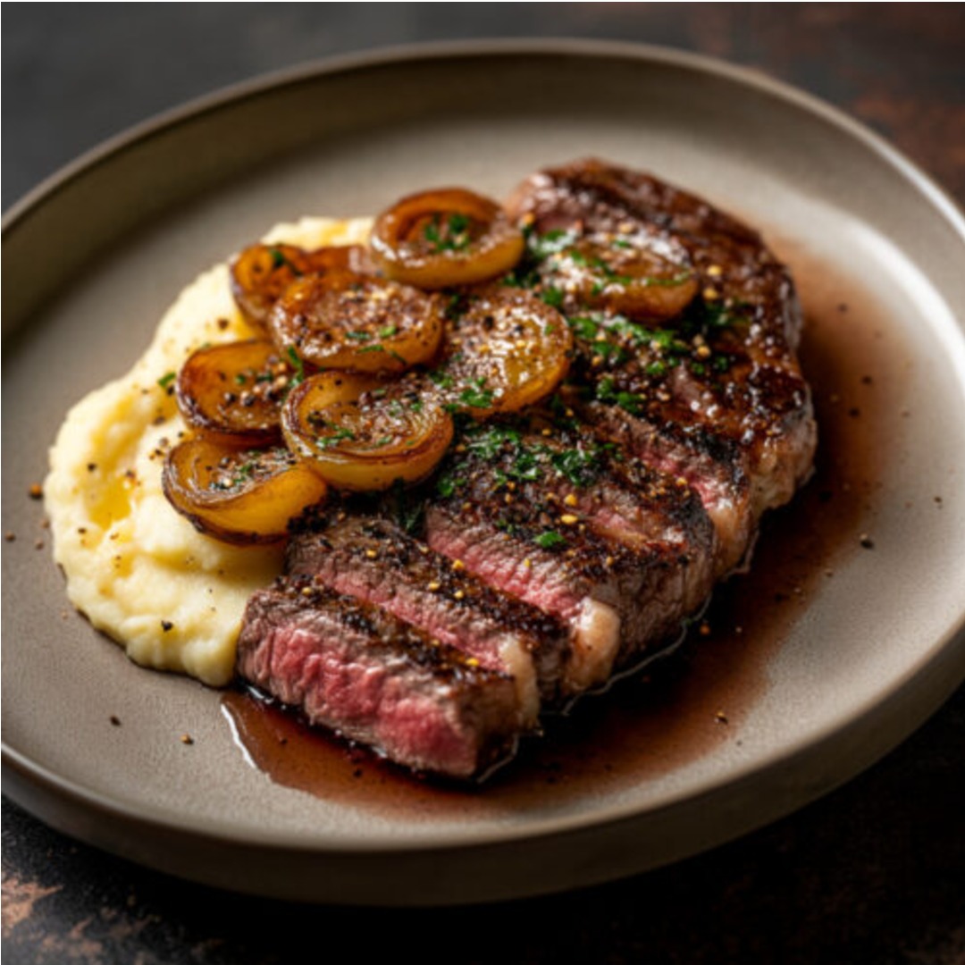 Beef Ribeye Steak with truffle mush potato