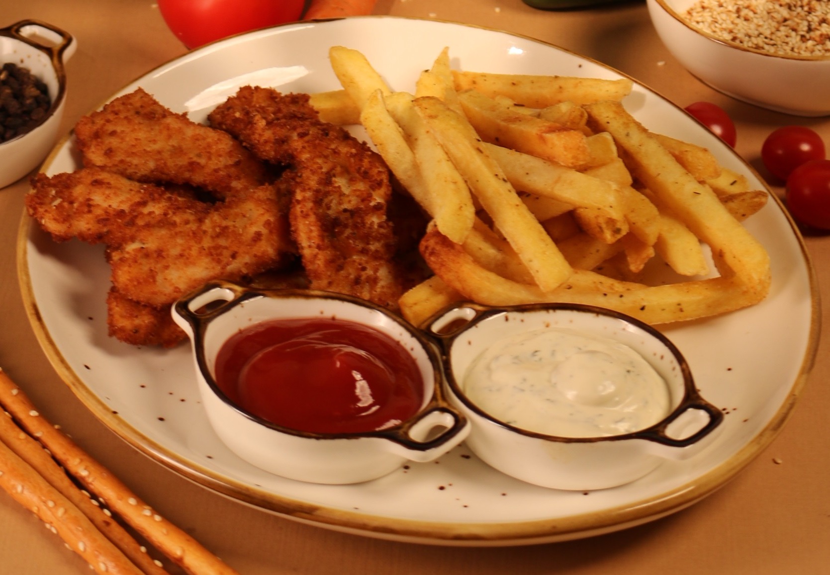 CRISPY NAGGETS with FRENCH FRIES