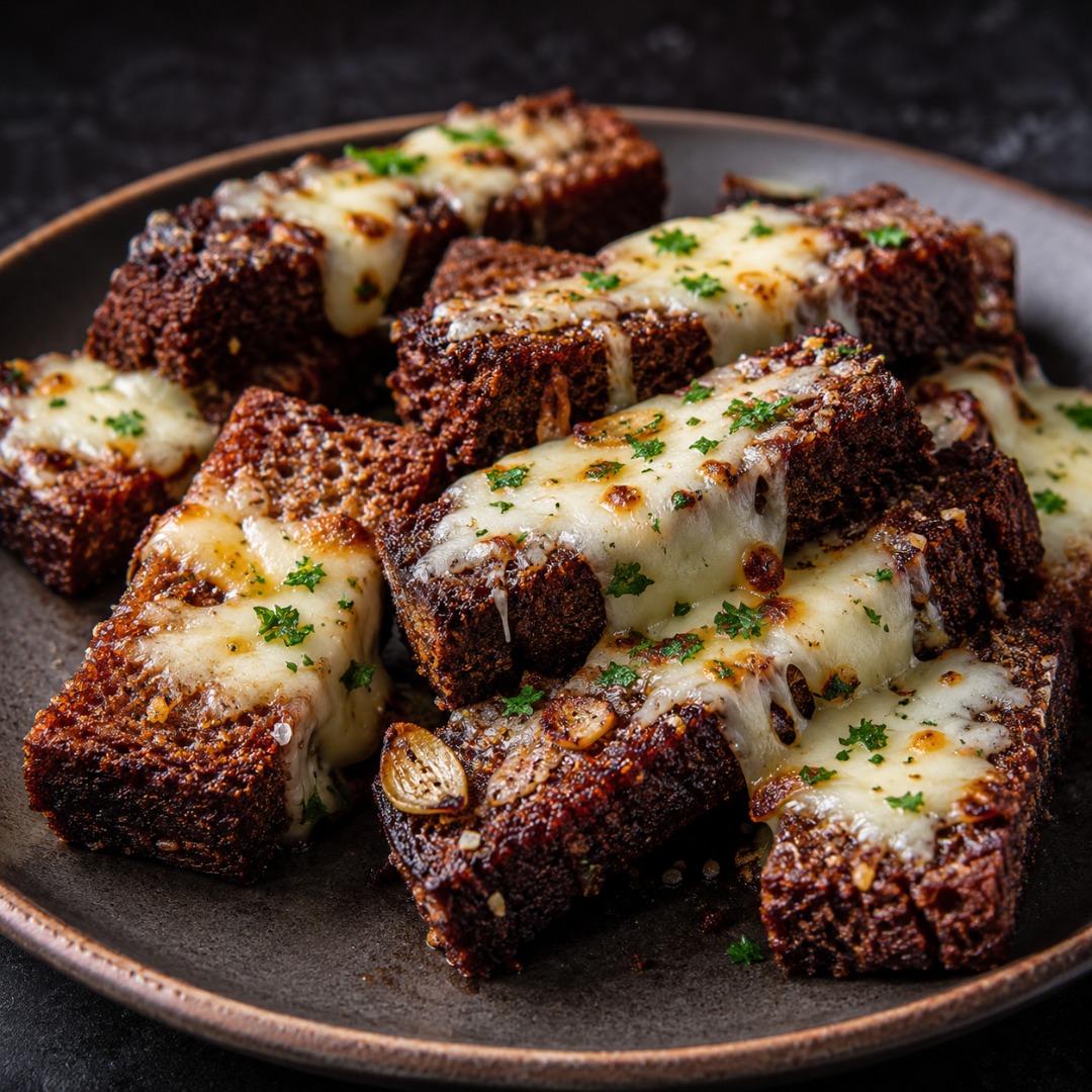 Qara Çörəkdən Sarımsaqlı Qrenki Mozzarella Pendiri İlə